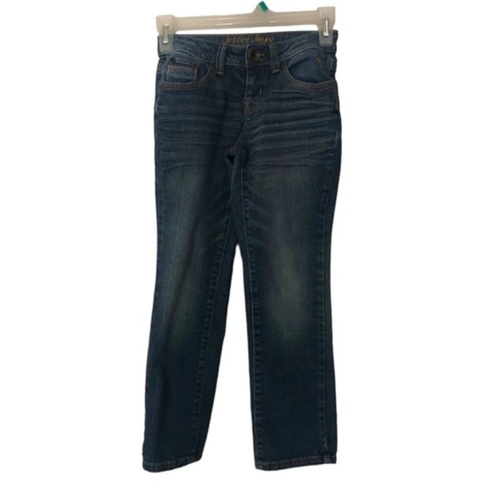 Justice Jeans Boys Kids‎ Mid-rise Regular Fit Straight Leg Denim Jeans Blue  7R